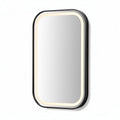 LED lighted wall mirror with black frame for bathroom 60 x 40 x 4cm