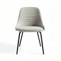 Fabric dining chair in light gray with black metal legs 45 x 50 x 85cm