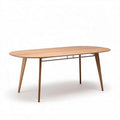 Wooden oval dining table with chrome accents 180 x 90 x 75cm