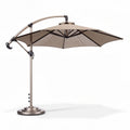 Outdoor cantilever umbrella with aluminum frame and weather-resistant fabric in taupe 250 x 250 x 250cm